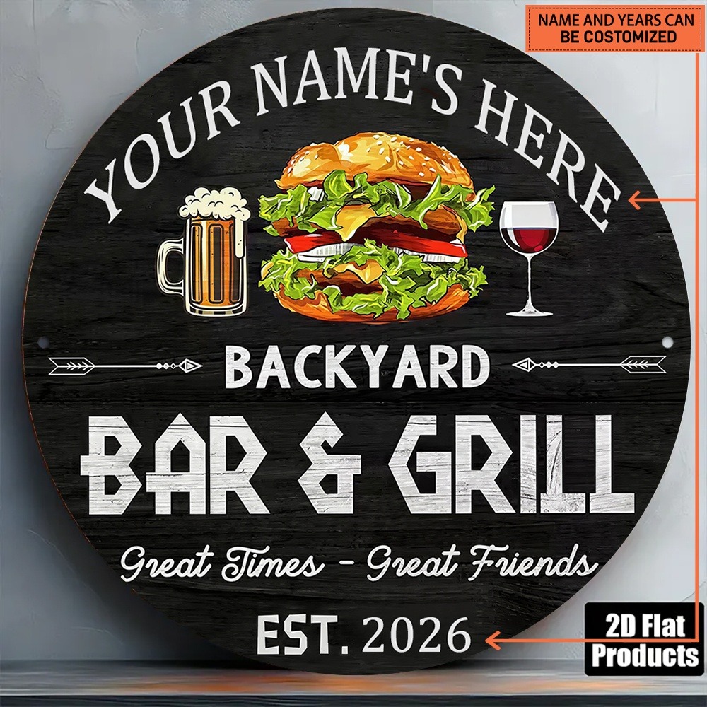 Wine Beer Name - [2D Düz] 1 adet Özel İsimli