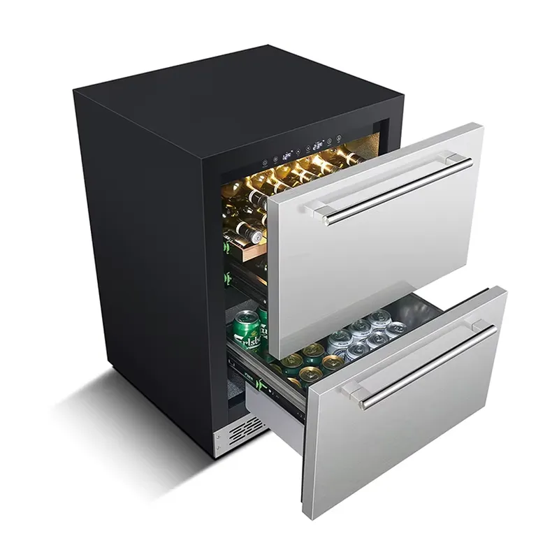 Wine Beer Fridge Dual Zone - Siyah ve Dayanıklı Paslanmaz Çelikten Üretilmiş