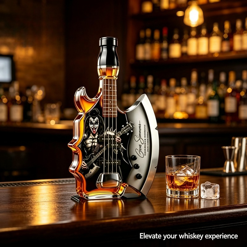 Wine Beer And Spirits - Yaratıcı Gitar Şeklinde Cam Viski Sürahisi