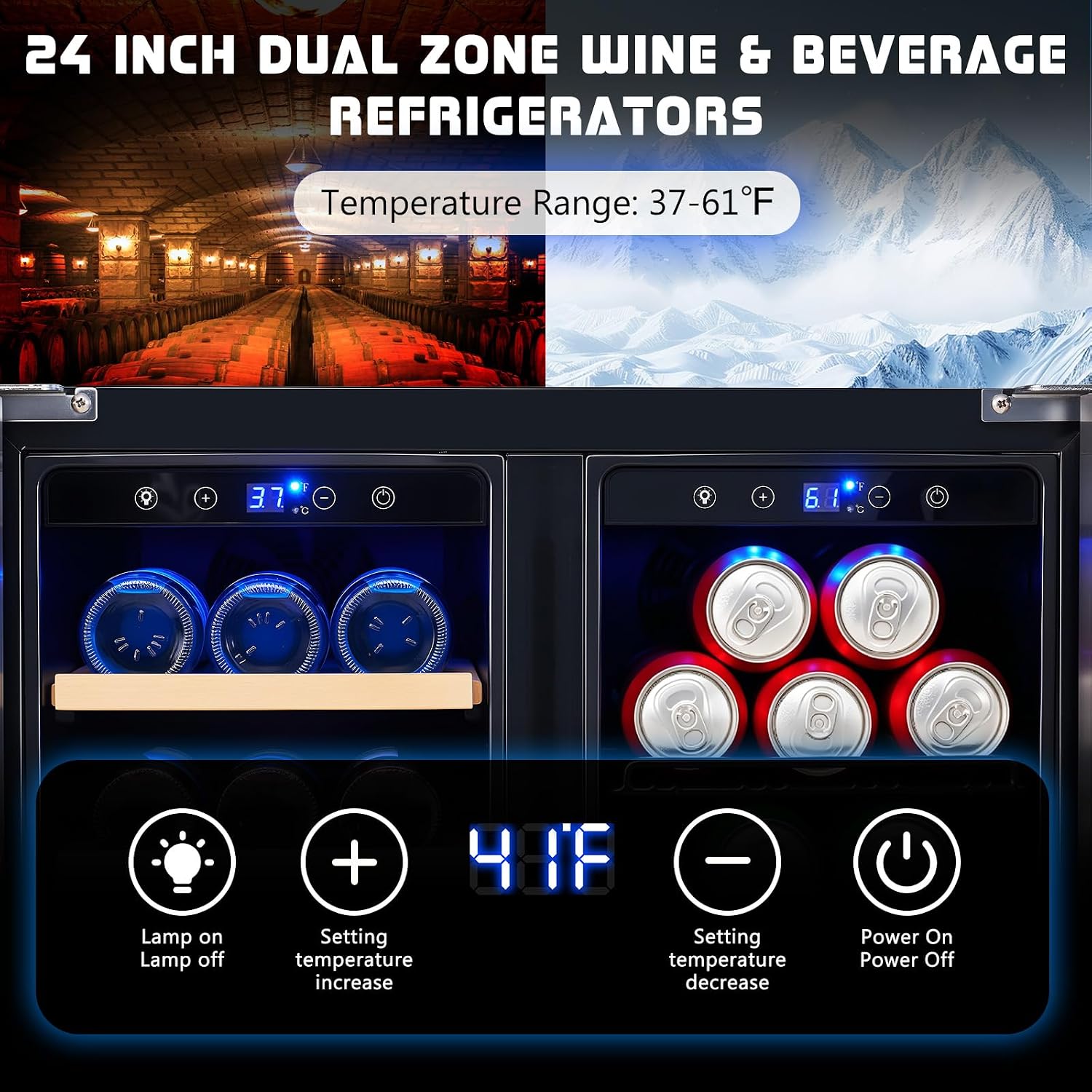 İçecek Buzdolabı, 24 İnç Çift  - Wine Beer Fridge Dual Zone incelemesi ve fiyatı