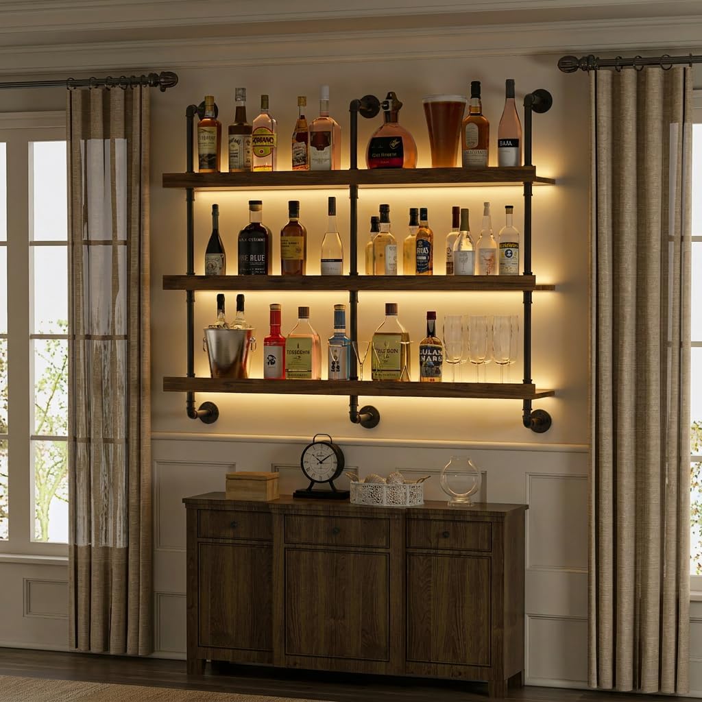 Duvara Monte LED Işıklı Üç Kat - Wine Beer Liquor incelemesi ve fiyatı